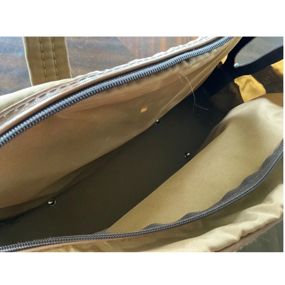 Vintage Travel Bag Tweed Carry On Luggage Brown Tan Weekend Duffel Bag